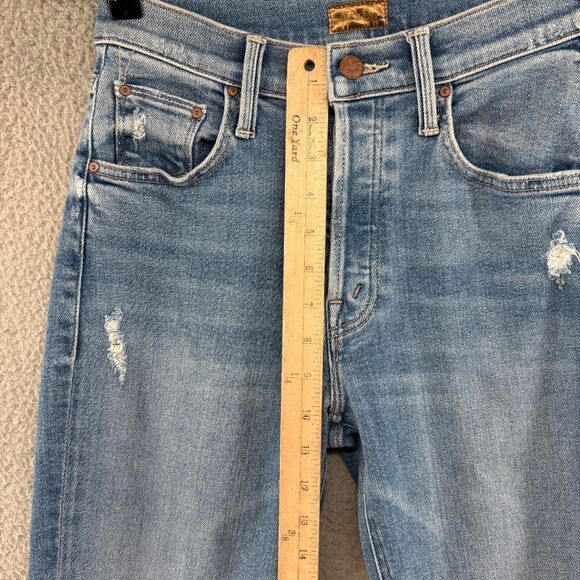 Mother The Tripper Ankle Fray High Rise Flare Jeans in Play Like A Pirate - Picture 8 of 16